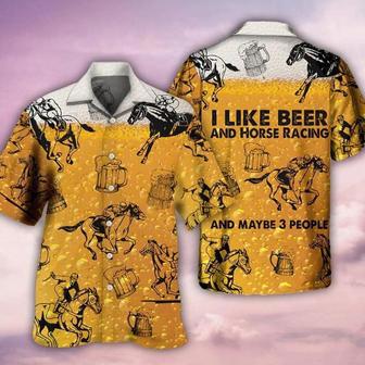 Horse Racing And Beer Gift For Horse Lover Beer Party, Summer Gift For Women - Men Unisex Hawaiian Shirt Aloha Shirt | Newhawaiianshirts UK