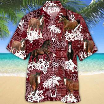 Horse Red Hawaiian Shirt, Gift For Horse Lover Shirts, Animal Summer Shirts, Hawaiian Shirt Men Summer Gifts | Newhawaiianshirts CA