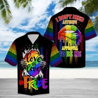 I Don't Need Anyone's Approval To Be Me, Lgbt Aloha S, Pride Colorful Rainbow S, Gift For Gaymer And Lesbian Unisex Hawaiian Shirt Aloha Shirt | Newhawaiianshirts AU