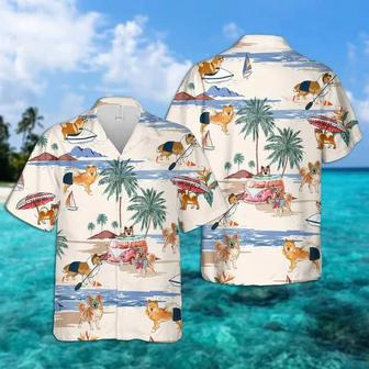 Icelandic Sheepdog Summer Beach Hawaiian Shirt, Hawaiian Shirts For Men Women Short Sleeve Aloha Beach Shirt Summer Gifts | Newhawaiianshirts UK