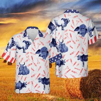 Independence Day Fire Cracker Brahman Pattern All Printed Unisex Hawaiian Shirt Aloha Shirt | Newhawaiianshirts AU