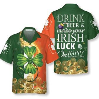 Irish Luck On St. Patrick's Day , St. Patricks Day Shirt, Cool St Patrick's Day Gift Unisex Hawaiian Shirt Aloha Shirt | Newhawaiianshirts CA