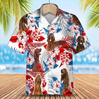 Irish Setter American Flag Hawaiian Shirt, Summer Aloha Shirt, Men Hawaiian Shirt, Gift For Summer Summer Gifts | Newhawaiianshirts UK