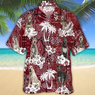 Irish Wolfhound Red Hawaiian Shirt, Gift For Dog Lover Shirts, Men's Hawaiian Shirt, Summer Hawaiian Aloha Shirt Summer Gifts | Newhawaiianshirts UK