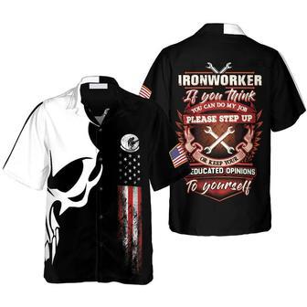 Ironworker Proud Skull Hawaiian Shirt, Ironworker Shirt For Men Summer Gifts | Newhawaiianshirts DE