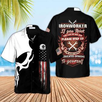 Ironworker Proud Skull , Ironworker Shirt, For Men And Women Unisex Hawaiian Shirt Aloha Shirt | Newhawaiianshirts CA