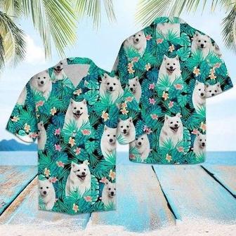 Japanese Spitz Tropical Summer Unisex Hawaiian Shirt Aloha Shirt | Newhawaiianshirts