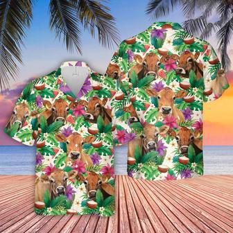 Jersey Summer Floral , Farm Lover Hawaii Shirt, Hawaiian Casual Button Down Shirt Unisex Hawaiian Shirt Aloha Shirt | Newhawaiianshirts AU