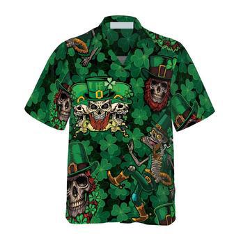 Leprechaun Skull Happy Saint Patrick's Day Hawaiian Shirt For Men And Women Summer Gifts | Newhawaiianshirts AU