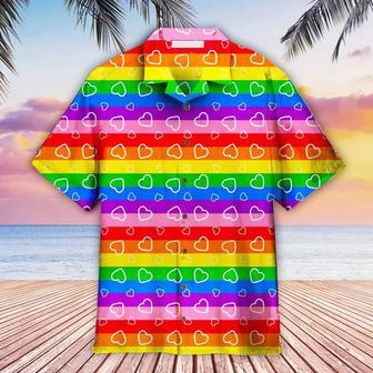 Lgbt Aloha S For Summer, Heart Rainbow Colorful Lgbt Pride Aloha S Unisex Hawaiian Shirt Aloha Shirt | Newhawaiianshirts UK