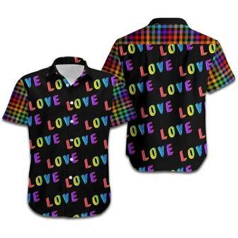 Lgbt Aloha S For Summer, Love Rainbow Plaid Pattern Colorful S Unisex Hawaiian Shirt Aloha Shirt | Newhawaiianshirts