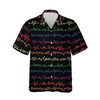 Lgbt Aloha S For Summer, Love Pattern Colorful Rainbow Lgbt Pride S Unisex Hawaiian Shirt Aloha Shirt | Newhawaiianshirts