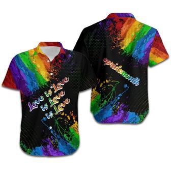 Lgbt Love Is Love Pride Month Rainbow Watercolor Black Hawaii Aloha Shirt Unisex Hawaiian Shirt Aloha Shirt | Newhawaiianshirts AU