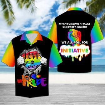 Lgbt When Someone Attacks One Party Member We Roll For Initiative Hawaii Shirt Unisex Hawaiian Shirt Aloha Shirt | Newhawaiianshirts AU