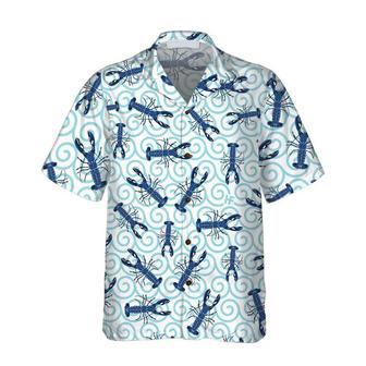 Lobster On Waves Hawaiian Shirt, Unique Lobster Shirt, Lobster Print Shirt For Adults Summer Gifts | Newhawaiianshirts DE