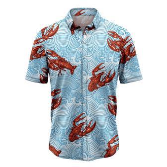 Lobsters Blue Waves Hawaiian Shirt, Summer Hawaiian Shirts For Men And Women Aloha Beach Shirt Summer Gifts | Newhawaiianshirts CA