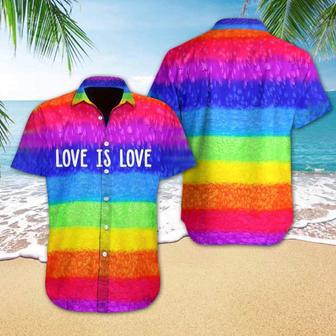 Love Is Love Lgbt Aloha S For Summer, Pride Colorful Rainbow Lgbt S, Gift For Couple Gaymer And Lesbian Unisex Hawaiian Shirt Aloha Shirt | Newhawaiianshirts DE