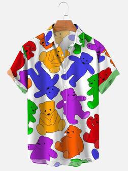 Men's Bear Rainbow Art Print Lgbt Hawaiian Shirt Unisex Hawaiian Shirt Aloha Shirt | Newhawaiianshirts AU