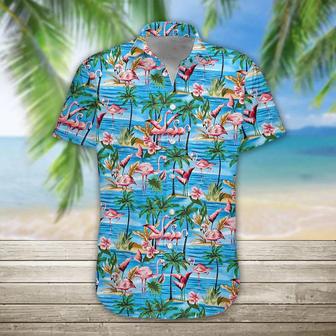 Mens Hawaiian Shirt Flamingos Casual Short Sleeve Button Down Shirts Aloha Shirt Summer Gifts | Newhawaiianshirts AU