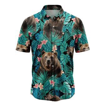 Mens Hawaiian Shirt, Bear Tropical Casual Short Sleeve Button Down Shirts Aloha Shirt Summer Gifts | Newhawaiianshirts