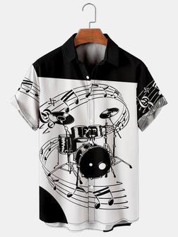 Men's Music Drum Splicing Casual Shirt For Men And Women Unisex Hawaiian Shirt Aloha Shirt | Newhawaiianshirts CA