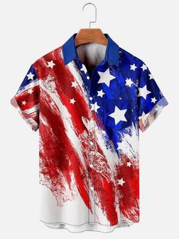 Men's Of July Men's Short Sleeve Patriotic Hawaiian Shirt, Independence Day Hawaiian Shirt Summer Gifts | Newhawaiianshirts UK