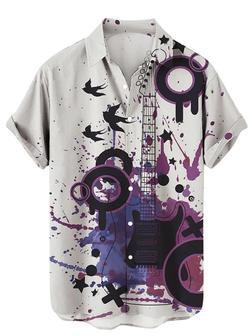 Men's Woven Printed Cardigan Casual Lapel Short-Sleeved , Music Lover Hawaiian Shirt, Summer Gift For Women, Men Unisex Hawaiian Shirt Aloha Shirt | Newhawaiianshirts