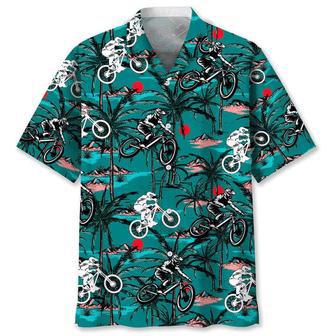 Mountain Bike Vintage , Short Sleeve Summer Vacation Beach Shirts For Men Unisex Hawaiian Shirt Aloha Shirt | Newhawaiianshirts UK