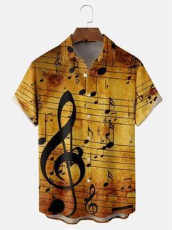 Music Element Fashion Print Beach Short Sleeve Shirt Unisex Hawaiian Shirt Aloha Shirt | Newhawaiianshirts AU