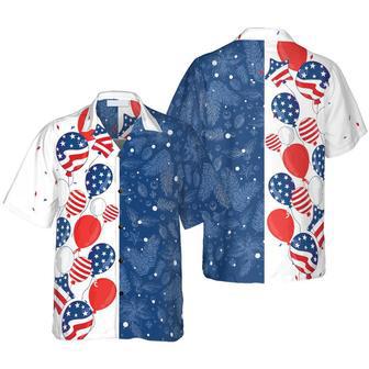 Of July Usa Balloons Pattern Hawaiian Shirt, Christmas Shirts Short Sleeve Button Down Shirt For Men And Women Summer Gifts | Newhawaiianshirts AU