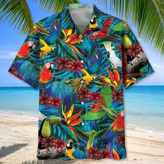 Parrot Tropical , Men's Unisex Summer Beach Casual Short Sleeve Summer Vacation Beach Shirts Unisex Hawaiian Shirt Aloha Shirt | Newhawaiianshirts DE