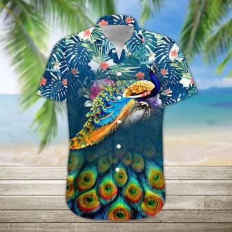 Peacock Hawaii Shirt, S For Men And Women Short Sleeve Aloha Beach Shirt, Short Sleeves Unisex Hawaiian Shirt Aloha Shirt | Newhawaiianshirts AU