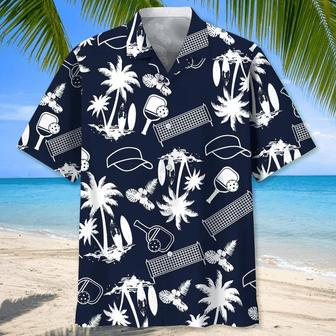 Pickleball Blue Nature , Men's , Tropical Aloha Shirts Short Sleeve Beach Holiday Casual Shirts Unisex Hawaiian Shirt Aloha Shirt | Newhawaiianshirts AU