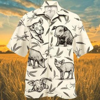 Pig Farm Lovers Hawaiian Shirt, Animal Farm Pig Men Hawaiian Shirts For Men, Women Summer Gifts | Newhawaiianshirts UK