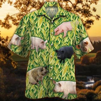 Pig Lovers Hawaiian Shirt, Vintage Farm Hawaiian Shirts For Men - Animals Button Down Mens Hawaiian Shirts Summer Gifts | Newhawaiianshirts UK