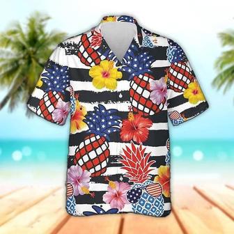 Pineapple , Patriotic Pineapple Hawaiian Aloha Beach Shirt Unisex Hawaiian Shirt Aloha Shirt | Newhawaiianshirts