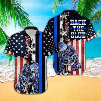 Police Back The Blue All Over Printed , Police Gifts Unisex Hawaiian Shirt Aloha Shirt | Newhawaiianshirts AU