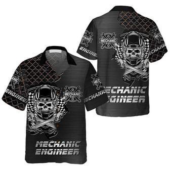 Premium Mechanic Hawaiian Shirt, Cool Skull Mechanic Shirt For Men, Best Gift For Mechanic Summer Gifts | Newhawaiianshirts AU