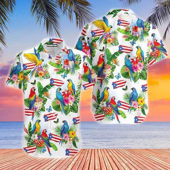 Puerto Rico Parrots Tropical Aloha S For Men & For Women Unisex Hawaiian Shirt Aloha Shirt | Newhawaiianshirts CA