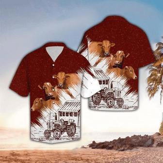 Red Angus Cow Farm Hawaiian Shirt For Men & Women, Hawaii Shirt Men, Aloha Shirt, Tropical Sleeve Summer Summer Gifts | Newhawaiianshirts AU