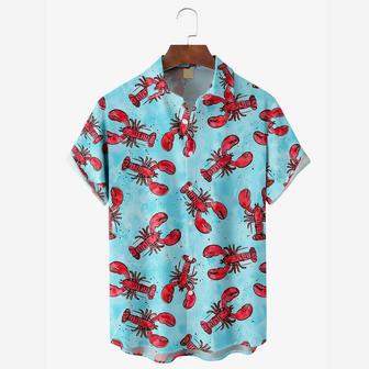 Red Lobster And Blue Ocean Hawaiian Shirt For Men And Women Summer Gifts | Newhawaiianshirts