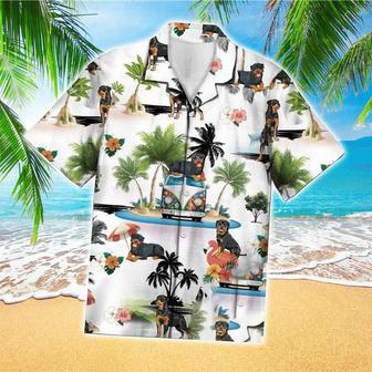 Rottweiler Vacation Hawaiian Shirt, Dog Short Sleeve Hawaiian Aloha Shirt Summer Gifts | Newhawaiianshirts AU