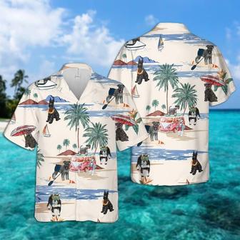 Schnauzer Summer Beach Hawaiian Shirt, Dog Beach Short Sleeve Hawaiian Shirt Summer Gifts | Newhawaiianshirts UK