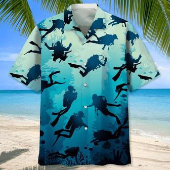 Scuba Diving Beach Hawaiian Shirt, Scuba Diving Shirt, Scuba Diver Shirt, For Men And Women Unisex Hawaiian Shirt Aloha Shirt | Newhawaiianshirts DE