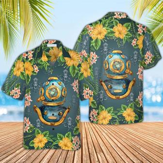 Scuba Diving Vintage Helmet , Summer For Men And Women Unisex Hawaiian Shirt Aloha Shirt | Newhawaiianshirts DE