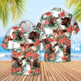 Shorthorn Cow Hawaiian Flowers , Summer Gift For Men And Women Unisex Hawaiian Shirt Aloha Shirt | Newhawaiianshirts CA