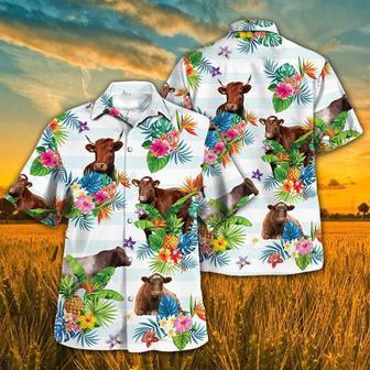 Shorthorn Hawaiian Theme Plants Pineapple , Cow , Summer Gifts For Men And Women Unisex Hawaiian Shirt Aloha Shirt | Newhawaiianshirts DE