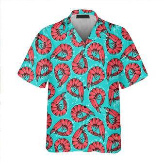 Shrimp Seafood Pattern Blue Aloha Hawaiian Shirts For Men & Women Summer Gifts | Newhawaiianshirts AU