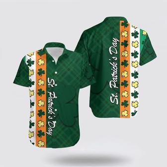 St. Patrick's Day Ireland Flag Hawaiian Shirt Shamrock, St Patrick's Day Shirts Summer Gifts | Newhawaiianshirts UK