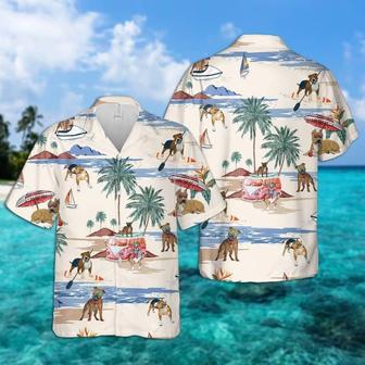 Staffordshire Bull Terrier Summer Beach Hawaiian Shirt, Dog Beach Short Sleeve Hawaiian Shirt Summer Gifts | Newhawaiianshirts UK